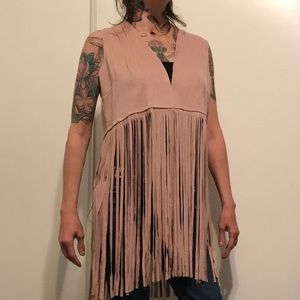 Suede Fringe Top